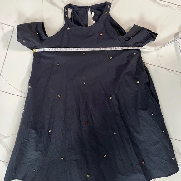 Zara Trafaluc/ Poplin embellished midi dress/ Cold shoulder/ Size US M - Picture 8 of 13